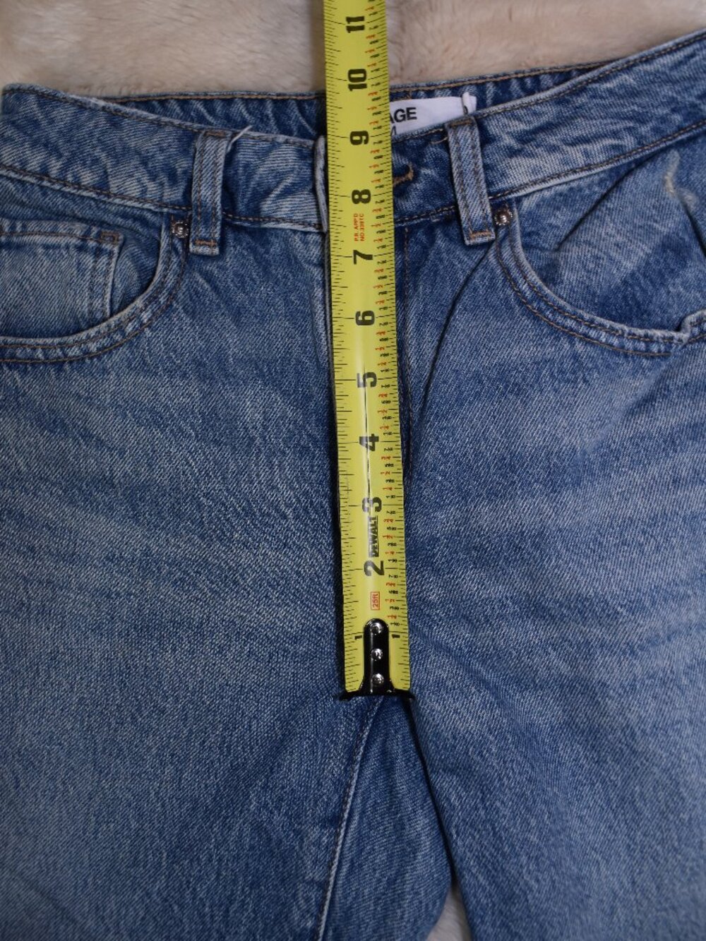 Garage 90s Straight Leg Jeans Size 0 Frayed Hem Vintage Wash Denim - Picture 6 of 12